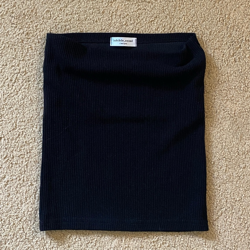 Black crop top made in Korea